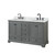 Wyndham WCS202060DGBCMUNOMXX Deborah 60 Inch Double Bathroom Vanity in Dark Gray, White Carrara Marble Countertop, Undermount Oval Sinks, Matte Black Trim