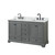 Wyndham WCS202060DGBCMUNSMXX Deborah 60 Inch Double Bathroom Vanity in Dark Gray, White Carrara Marble Countertop, Undermount Square Sinks, Matte Black Trim