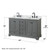 Wyndham WCS202060DGBCMUNSMXX Deborah 60 Inch Double Bathroom Vanity in Dark Gray, White Carrara Marble Countertop, Undermount Square Sinks, Matte Black Trim