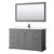 Wyndham WCV232360SGBC2UNSM58 Avery 60 Inch Single Bathroom Vanity in Dark Gray, Carrara Cultured Marble Countertop, Undermount Square Sink, Matte Black Trim, 58 Inch Mirror