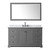 Wyndham WCV232360SGBCMUNOM58 Avery 60 Inch Single Bathroom Vanity in Dark Gray, White Carrara Marble Countertop, Undermount Oval Sink, Matte Black Trim, 58 Inch Mirror