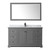 Wyndham WCV232360SGBCMUNSM58 Avery 60 Inch Single Bathroom Vanity in Dark Gray, White Carrara Marble Countertop, Undermount Square Sink, Matte Black Trim, 58 Inch Mirror