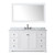 Wyndham WCV232360SWBCMUNOM58 Avery 60 Inch Single Bathroom Vanity in White, White Carrara Marble Countertop, Undermount Oval Sink, Matte Black Trim, 58 Inch Mirror