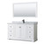 Wyndham WCV232360SWBCMUNSM58 Avery 60 Inch Single Bathroom Vanity in White, White Carrara Marble Countertop, Undermount Square Sink, Matte Black Trim, 58 Inch Mirror