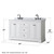 Wyndham WCV232360DWBCMUNOM58 Avery 60 Inch Double Bathroom Vanity in White, White Carrara Marble Countertop, Undermount Oval Sinks, Matte Black Trim, 58 Inch Mirror
