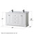 Wyndham WCV232360DWBCMUNSM58 Avery 60 Inch Double Bathroom Vanity in White, White Carrara Marble Countertop, Undermount Square Sinks, Matte Black Trim, 58 Inch Mirror