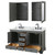 Wyndham WCS202060DGBCMUNSMED Deborah 60 Inch Double Bathroom Vanity in Dark Gray, White Carrara Marble Countertop, Undermount Square Sinks, Matte Black Trim, Medicine Cabinets
