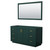 Wyndham WCF292960SGDCXSXXM58 Miranda 60 Inch Single Bathroom Vanity in Green, No Countertop, No Sink, Brushed Gold Trim, 58 Inch Mirror