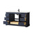 Wyndham WCV232360SBBC2UNSMXX Avery 60 Inch Single Bathroom Vanity in Dark Blue, Carrara Cultured Marble Countertop, Undermount Square Sink, Matte Black Trim