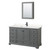 Wyndham WCS202060SGBC2UNSMED Deborah 60 Inch Single Bathroom Vanity in Dark Gray, Carrara Cultured Marble Countertop, Undermount Square Sink, Matte Black Trim, Medicine Cabinet