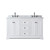 Wyndham WCV232360DWBCMUNOMXX Avery 60 Inch Double Bathroom Vanity in White, White Carrara Marble Countertop, Undermount Oval Sinks, Matte Black Trim