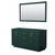Wyndham WCF292960DGDCXSXXM58 Miranda 60 Inch Double Bathroom Vanity in Green, No Countertop, No Sink, Brushed Gold Trim, 58 Inch Mirror