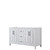 Wyndham WCV252560DWBCXSXXMXX Daria 60 Inch Double Bathroom Vanity in White, No Countertop, No Sink, Matte Black Trim
