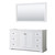 Wyndham WCV232360SWBCXSXXM58 Avery 60 Inch Single Bathroom Vanity in White, No Countertop, No Sink, Matte Black Trim, 58 Inch Mirror
