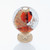 JVJ 24 K Gold Plated 30 mm (1 3/16") Round Glass Door Knob - Gold and Silver on Orange - 49324