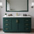Wyndham WCF292960SGDC2UNSM58 Miranda 60 Inch Single Bathroom Vanity in Green, Carrara Cultured Marble Countertop, Undermount Square Sink, Brushed Gold Trim, 58 Inch Mirror