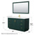 Wyndham WCF292960SGDC2UNSM58 Miranda 60 Inch Single Bathroom Vanity in Green, Carrara Cultured Marble Countertop, Undermount Square Sink, Brushed Gold Trim, 58 Inch Mirror