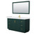 Wyndham WCF292960SGDWCUNSM58 Miranda 60 Inch Single Bathroom Vanity in Green, White Cultured Marble Countertop, Undermount Square Sink, Brushed Gold Trim, 58 Inch Mirror