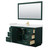 Wyndham WCF292960SGDWCUNSM58 Miranda 60 Inch Single Bathroom Vanity in Green, White Cultured Marble Countertop, Undermount Square Sink, Brushed Gold Trim, 58 Inch Mirror