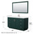Wyndham WCF292960SGEC2UNSM58 Miranda 60 Inch Single Bathroom Vanity in Green, Carrara Cultured Marble Countertop, Undermount Square Sink, Brushed Nickel Trim, 58 Inch Mirror