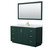 Wyndham WCF292960SGDCMUNSM58 Miranda 60 Inch Single Bathroom Vanity in Green, White Carrara Marble Countertop, Undermount Square Sink, Brushed Gold Trim, 58 Inch Mirror