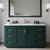 Wyndham WCF292960SGDCMUNSM58 Miranda 60 Inch Single Bathroom Vanity in Green, White Carrara Marble Countertop, Undermount Square Sink, Brushed Gold Trim, 58 Inch Mirror