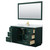 Wyndham WCF292960SGDCMUNSM58 Miranda 60 Inch Single Bathroom Vanity in Green, White Carrara Marble Countertop, Undermount Square Sink, Brushed Gold Trim, 58 Inch Mirror