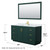 Wyndham WCF292960SGDCMUNSM58 Miranda 60 Inch Single Bathroom Vanity in Green, White Carrara Marble Countertop, Undermount Square Sink, Brushed Gold Trim, 58 Inch Mirror