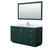 Wyndham WCF292960SGECMUNSM58 Miranda 60 Inch Single Bathroom Vanity in Green, White Carrara Marble Countertop, Undermount Square Sink, Brushed Nickel Trim, 58 Inch Mirror