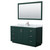 Wyndham WCF292960SGECMUNSM58 Miranda 60 Inch Single Bathroom Vanity in Green, White Carrara Marble Countertop, Undermount Square Sink, Brushed Nickel Trim, 58 Inch Mirror