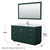 Wyndham WCF292960SGECMUNSM58 Miranda 60 Inch Single Bathroom Vanity in Green, White Carrara Marble Countertop, Undermount Square Sink, Brushed Nickel Trim, 58 Inch Mirror