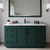 Wyndham WCF292960SGKCMUNSM58 Miranda 60 Inch Single Bathroom Vanity in Green, White Carrara Marble Countertop, Undermount Square Sink, Matte Black Trim, 58 Inch Mirror