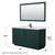 Wyndham WCF292960SGKCMUNSM58 Miranda 60 Inch Single Bathroom Vanity in Green, White Carrara Marble Countertop, Undermount Square Sink, Matte Black Trim, 58 Inch Mirror