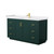 Wyndham WCF292960SGDWCUNSMXX Miranda 60 Inch Single Bathroom Vanity in Green, White Cultured Marble Countertop, Undermount Square Sink, Brushed Gold Trim