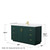 Wyndham WCF292960SGDWCUNSMXX Miranda 60 Inch Single Bathroom Vanity in Green, White Cultured Marble Countertop, Undermount Square Sink, Brushed Gold Trim