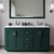 Wyndham WCF292960DGECMUNSM58 Miranda 60 Inch Double Bathroom Vanity in Green, White Carrara Marble Countertop, Undermount Square Sinks, Brushed Nickel Trim, 58 Inch Mirror