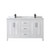Wyndham WCV252560DWBCMUNSMXX Daria 60 Inch Double Bathroom Vanity in White, White Carrara Marble Countertop, Undermount Square Sinks, Matte Black Trim