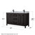Wyndham WCV252560DEBCMUNSM24 Daria 60 Inch Double Bathroom Vanity in Dark Espresso, White Carrara Marble Countertop, Undermount Square Sinks, Matte Black Trim, 24 Inch Mirrors