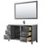 Wyndham WCV252560SGBWCUNSM58 Daria 60 Inch Single Bathroom Vanity in Dark Gray, White Cultured Marble Countertop, Undermount Square Sink, Matte Black Trim, 58 Inch Mirror
