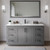 Wyndham WCF292966SGBC2UNSMXX Miranda 66 Inch Single Bathroom Vanity in Dark Gray, Carrara Cultured Marble Countertop, Undermount Square Sink, Matte Black Trim
