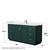 Wyndham WCF292966SGEC2UNSMXX Miranda 66 Inch Single Bathroom Vanity in Green, Carrara Cultured Marble Countertop, Undermount Square Sink, Brushed Nickel Trim