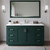 Wyndham WCF292966SGEWCUNSMXX Miranda 66 Inch Single Bathroom Vanity in Green, White Cultured Marble Countertop, Undermount Square Sink, Brushed Nickel Trim