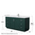 Wyndham WCF292966SGEWCUNSMXX Miranda 66 Inch Single Bathroom Vanity in Green, White Cultured Marble Countertop, Undermount Square Sink, Brushed Nickel Trim