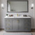 Wyndham WCF292966SGGWCUNSMXX Miranda 66 Inch Single Bathroom Vanity in Dark Gray, White Cultured Marble Countertop, Undermount Square Sink, Brushed Gold Trim