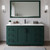 Wyndham WCF292966SGKC2UNSMXX Miranda 66 Inch Single Bathroom Vanity in Green, Carrara Cultured Marble Countertop, Undermount Square Sink, Matte Black Trim
