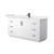Wyndham WCF292966SWBC2UNSMXX Miranda 66 Inch Single Bathroom Vanity in White, Carrara Cultured Marble Countertop, Undermount Square Sink, Matte Black Trim