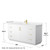 Wyndham WCF292966SWGC2UNSMXX Miranda 66 Inch Single Bathroom Vanity in White, Carrara Cultured Marble Countertop, Undermount Square Sink, Brushed Gold Trim