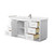 Wyndham WCF292966SWHC2UNSMXX Miranda 66 Inch Single Bathroom Vanity in White, Carrara Cultured Marble Countertop, Undermount Square Sink, Brushed Nickel Trim