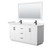 Wyndham WCF292966DWBC2UNSM58 Miranda 66 Inch Double Bathroom Vanity in White, Carrara Cultured Marble Countertop, Undermount Square Sinks, Matte Black Trim, 58 Inch Mirror