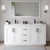 Wyndham WCF292966DWBC2UNSM58 Miranda 66 Inch Double Bathroom Vanity in White, Carrara Cultured Marble Countertop, Undermount Square Sinks, Matte Black Trim, 58 Inch Mirror